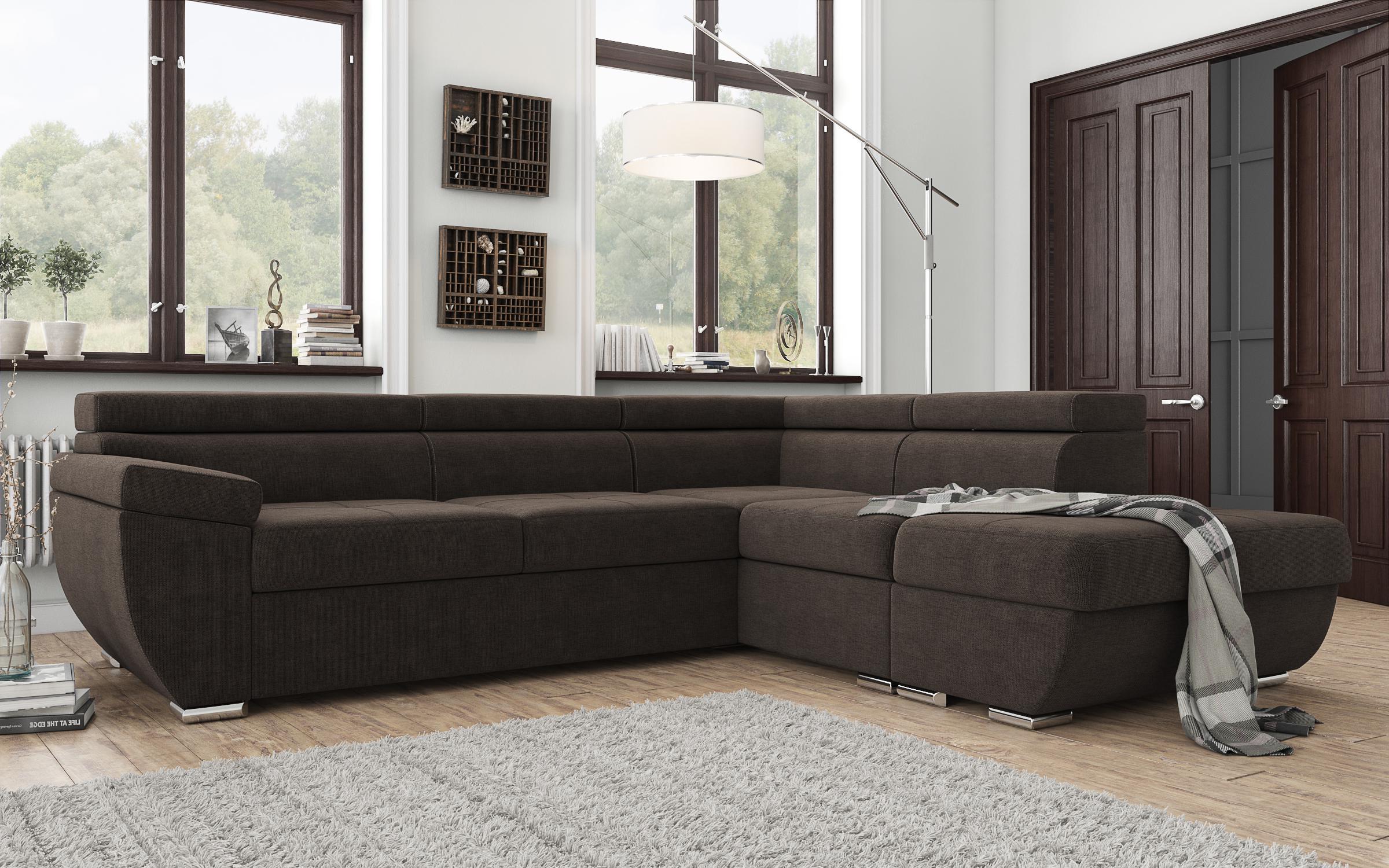 Γωνιακός καναπές – κρεβάτι  Dilan, καφέ  2